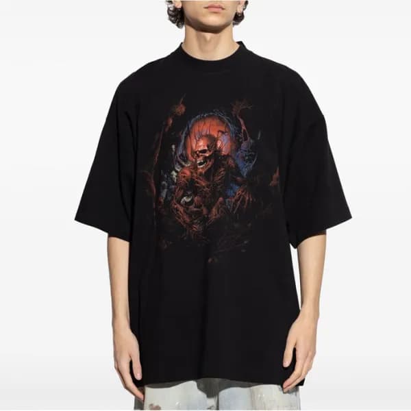 베트멍 남/녀 라운드 반팔 티셔츠 - Vetements Unisex Oversize Tsh… - 1