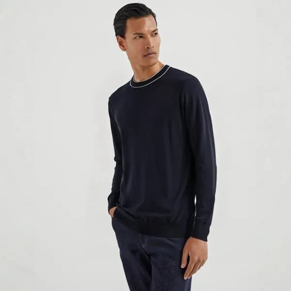 브루넬로쿠치넬리 남성 라운드 니트 - Brunello Cucinelli Mens Round… - 1