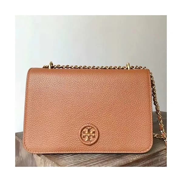 Tory Burch Leather Brown Chain Shoulder Bag,21cm -… - 1