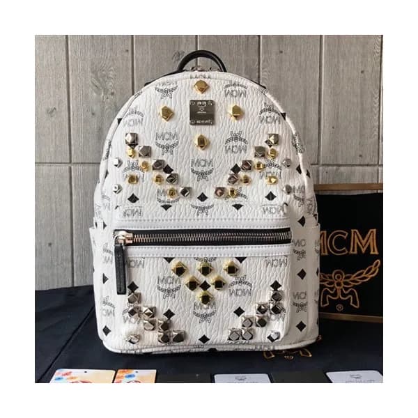 MCM Visetos Stark Leather Back Pack,21/26/34cm - 엠… - 1