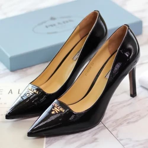 Prada 2019 Ladies Steel Logo Leather Pumps - 프라다 여… - 1