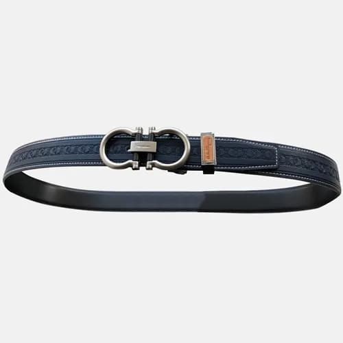 Salvatore Ferragamo 2019 Mens Gancini Buckle Leath… - 1