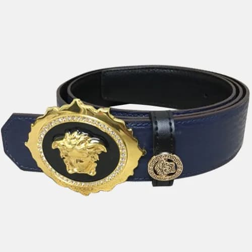 Verasace 2019 Mens Embellished Satin Buckle Leath… - 1