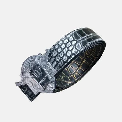 Philipp Plein 2019 Mens Box Logo Buckle Leather Be… - 1