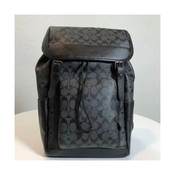 Coach PVC & Leather Back Pack,40cm - 코치 PVC&레더 남여… - 1