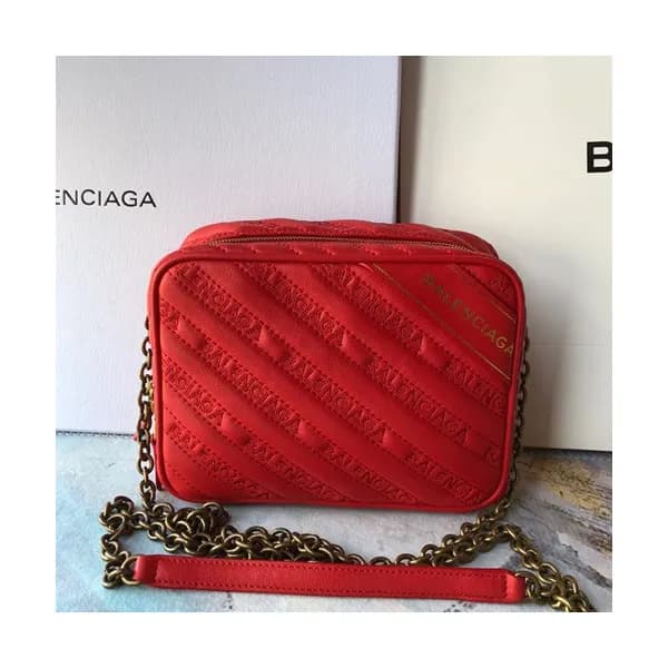 Balenciaga 2019 Balnket Leather Chain Shoulder Bag… - 1