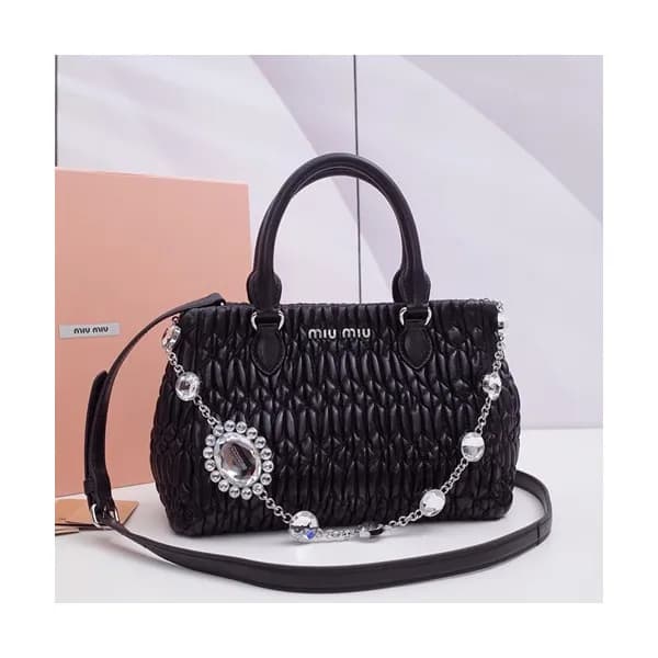 MiuMiu 2019 Matelasse Crystal Tote Shoulder Bag,24… - 1
