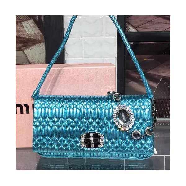 MiuMiu 2019 Matelasse Crystal Tote Shoulder Cross … - 1