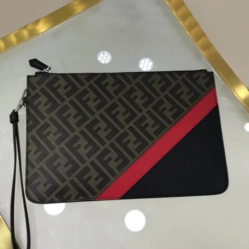 Fendi 2019 PVC & Leather Clutch Bag, 29.5cm - 펜디 2… - 1