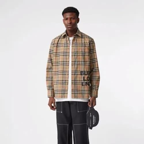 Burberry 2019 Mens Logo Cotton Sleeved shirt - 버버… - 1