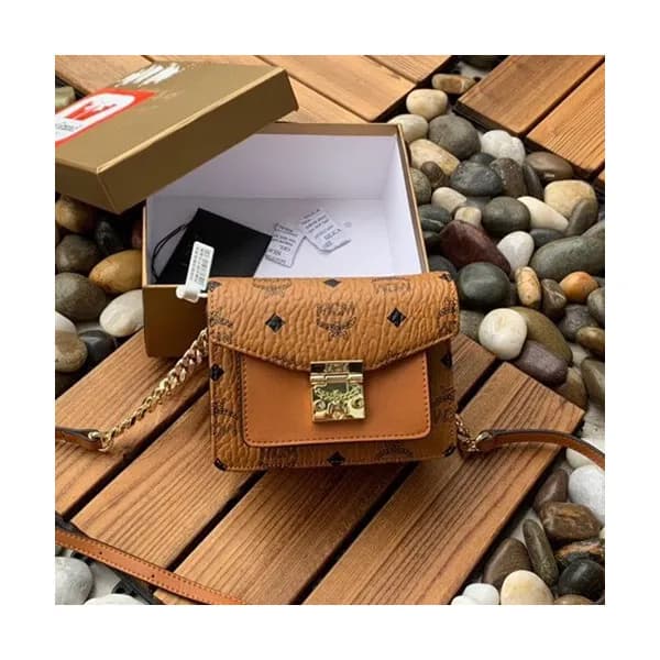 MCM 2019 Patricia Visetos Mini Shoulder Bag,17.5cm… - 1