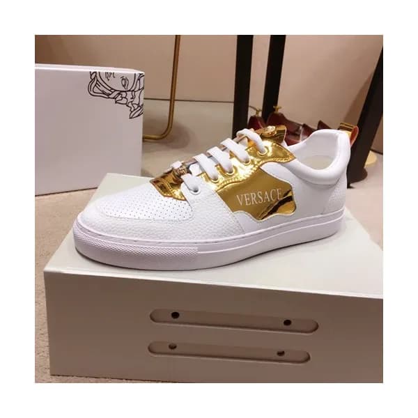 Versace 2019 Mens Leather Sneakers - 베르사체 2019 남성용… - 1