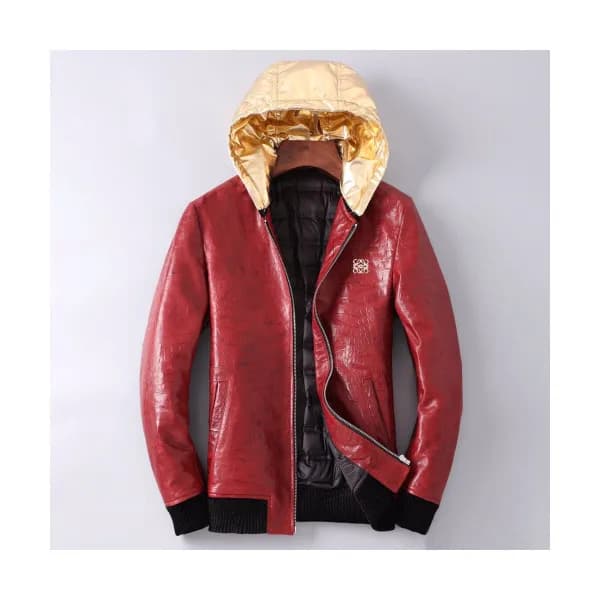 Loewe 2019 Mens Logo Casual Duck Down Leather Jack… - 1