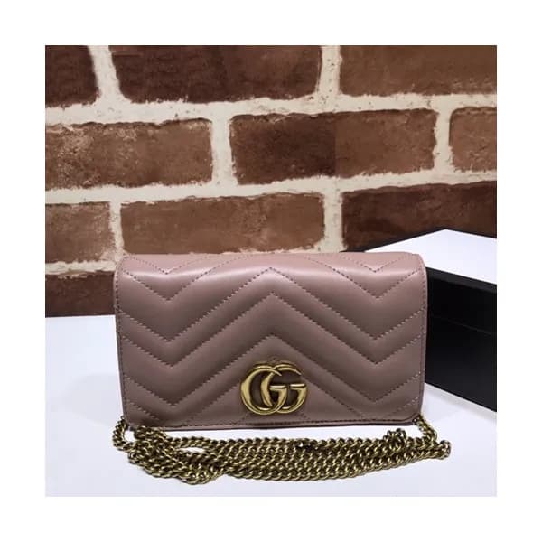 Gucci 2019 Marmont Mini Leather Chain Shoulder Cro… - 1