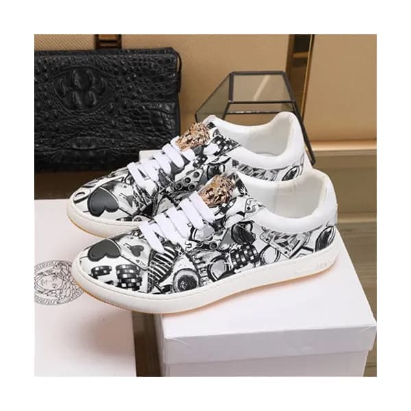 Versace 2020 Mens Leather Sneakers - 베르사체 2020 남성용… - 1