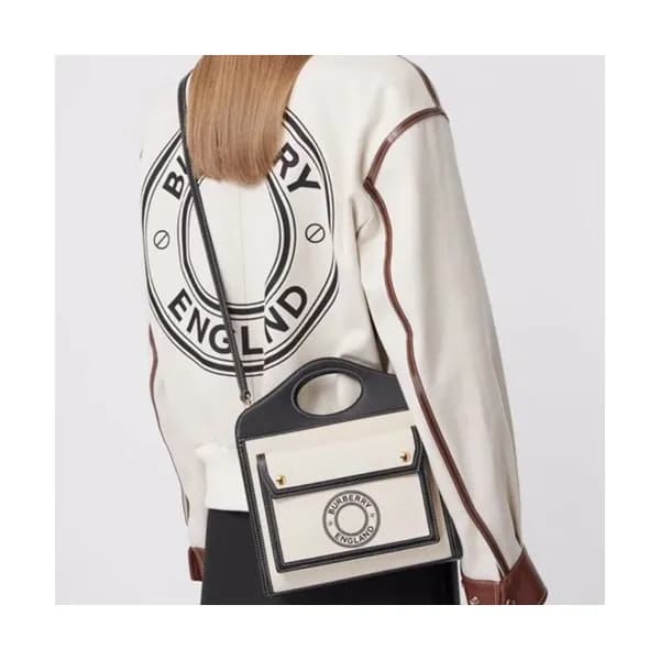 Burberry 2020 Canvas & Leather Shoulder Bag, 26cm … - 1