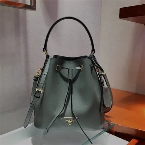 Prada 2020 Women's Leather Tote Bucket Bag,22c… - 1