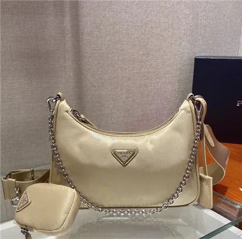 [프라다]Prada 2021 Women's Nylon Hobo Bag,22cm - … - 1