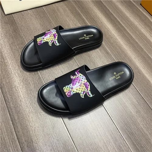 Louis Vuitton 2021 Men's Leather Slipper,LOUS1… - 1