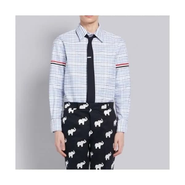 Thom Browne Mens Strap Cotton Tshirts Blue - 톰브라운… - 1