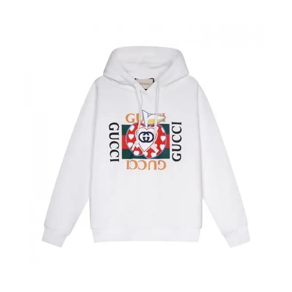 Gucci Mm/wm Logo Casual Oversize Cotton Hoodie Wh… - 1
