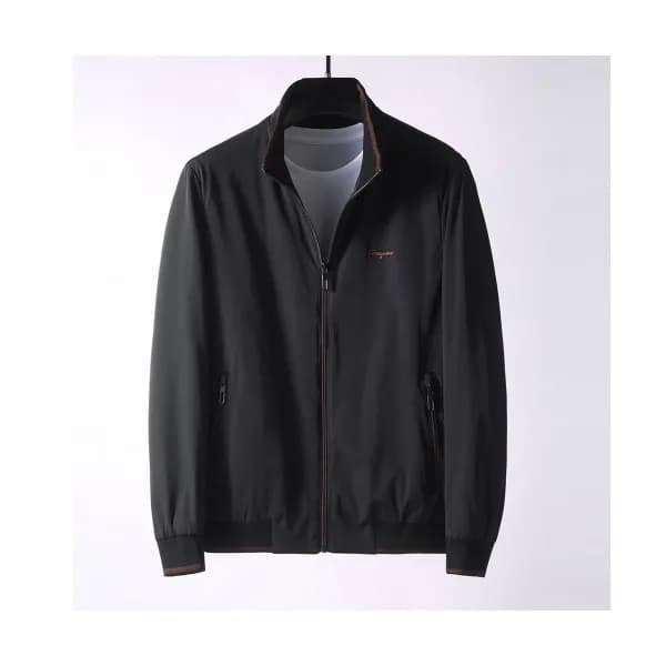 Ferragamo Mens Basic Logo Jackets Black- 페라가모 202… - 1