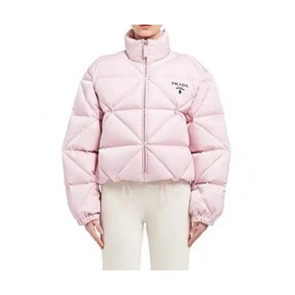 Prada Womens Logo Casual Duck Down Jackets Pink -… - 1