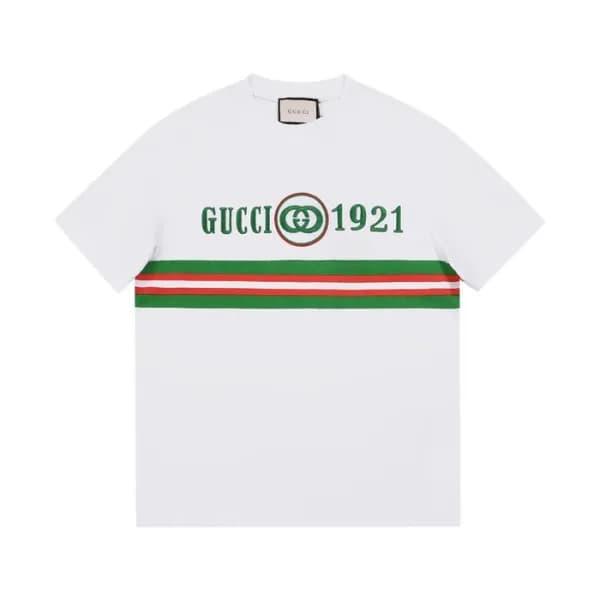 구찌 남성 크루넥 화이트 반팔티 - Mens White Tshirts - guc04664x - 1