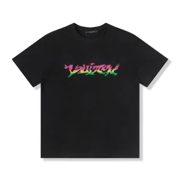 루이비통 남성 블랙 크루넥 반팔티 - Mens Black Tshirts - lou04329… - 1