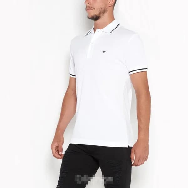 디올 남성 화이트 폴로 반필티 - Mens White Tshirts - dio01905x - 1