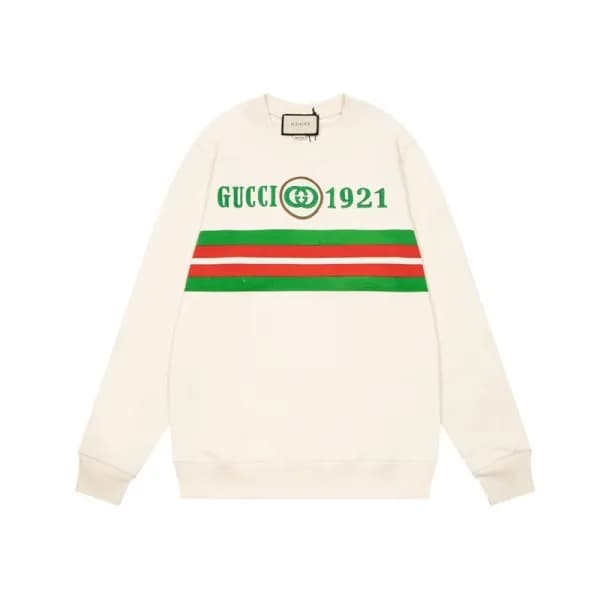 구찌 남/녀 캐쥬얼 아이보리 맨투맨 - Unisex Ivory Tshirts - Guc05… - 1