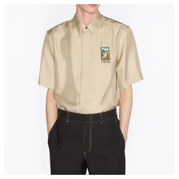 디올 남성 베이지 반팔 셔츠 - Mens Beige Tshirts - dio02128x - 1
