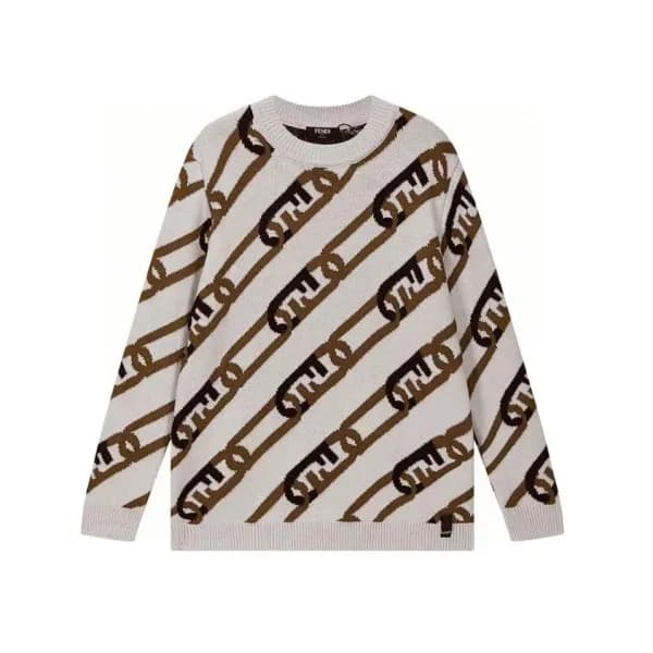 펜디 남성 트렌디 브라운 니트 - Fendi Mens Brown Sweaters - fen… - 1