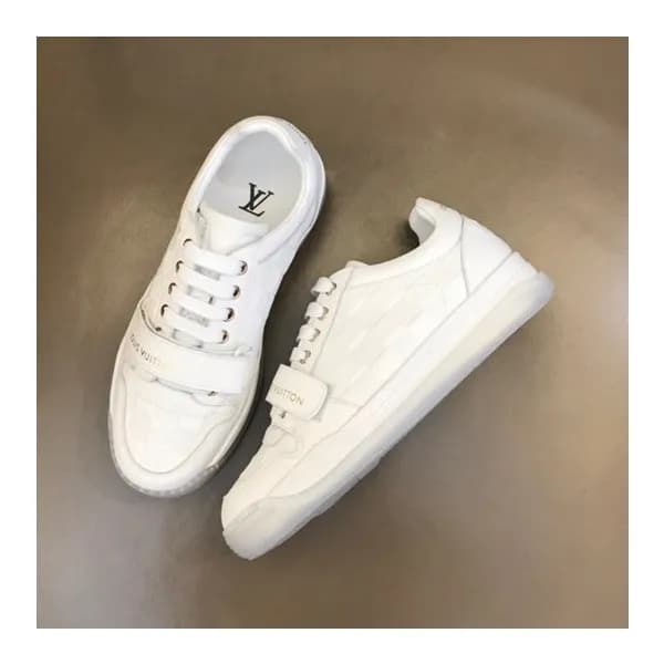 루이비통 남성 화이트 스니커즈 - Louis vuitton Mens White Sneake… - 1