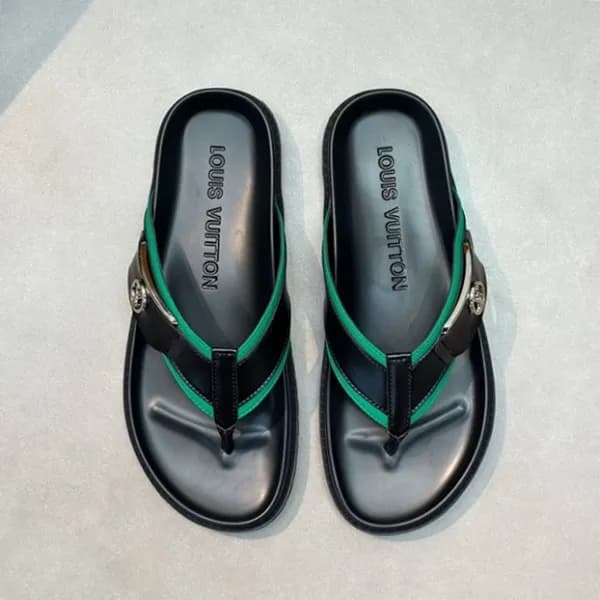 루이비통 남성 그린탭 슬리퍼 - Louis vuitton Mens Green Tap Sli… - 1