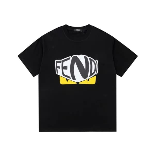 펜디 남성 블랙 크루넥 반팔티 - Fendi Mens Black Short sleeved … - 1