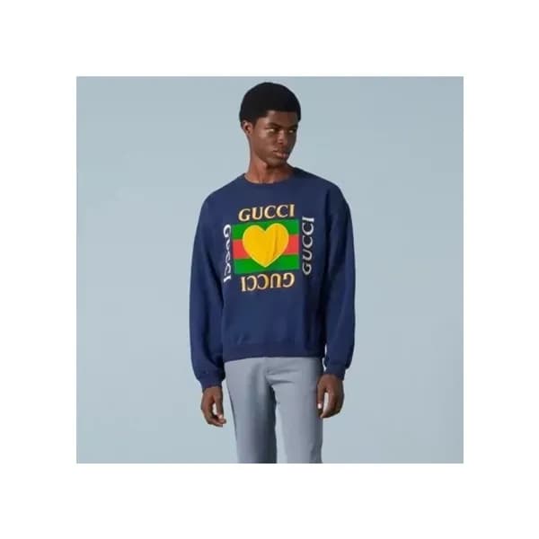 구찌 남성 베이직 블루 맨투맨 - Gucci Mens Blue Tshirts - Gu934… - 1