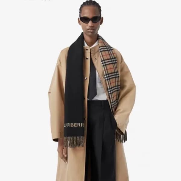 버버리 남성 베이지 양면 머플러 - Burberry Mens Beige Muffler - … - 1