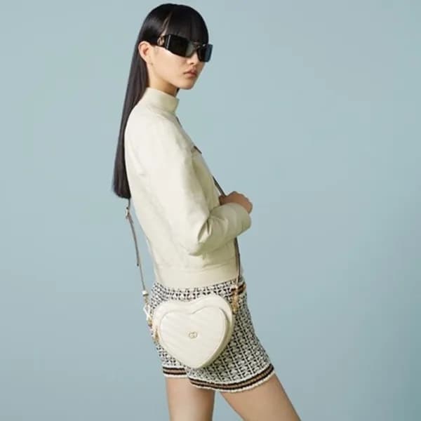 구찌 여성 화이트 하트백 - Gucci Womens White Heart Bag - gu1… - 1