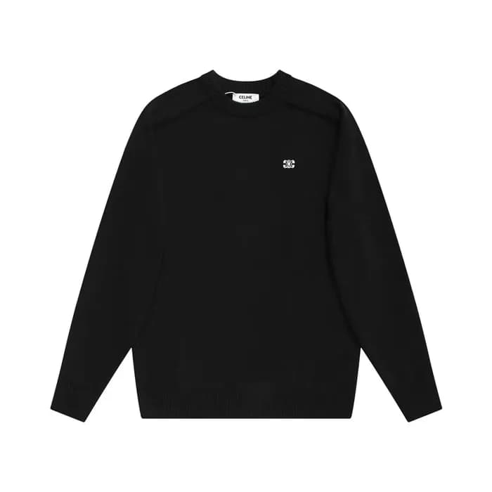 셀린느 남성 크루넥 블랙 니트 - Celine Mens Black Knits - ce267… - 1