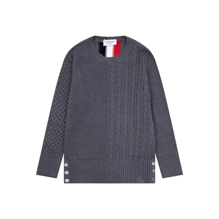 톰브라운 남성 그레이 니트 - Thom Browne Mens Gray Knits - th1… - 1