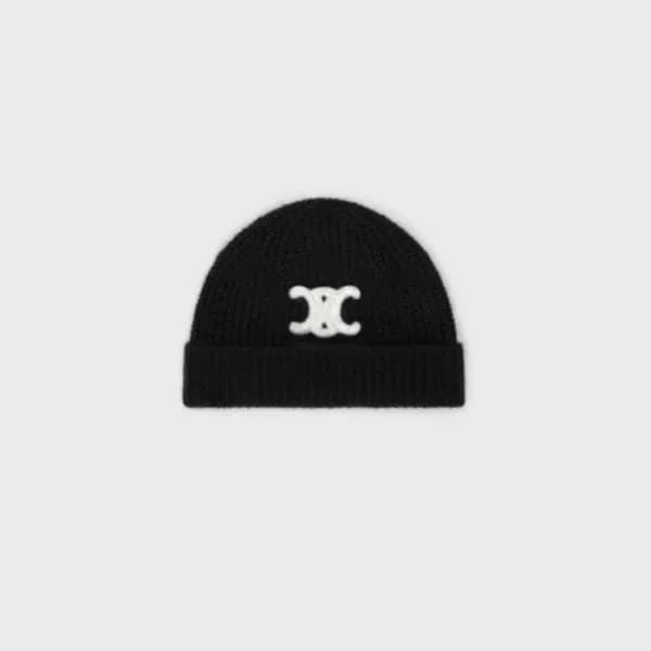 셀리느 남/녀 카멜 비니 - Celine Unisex Black Beanie - acc18… - 1
