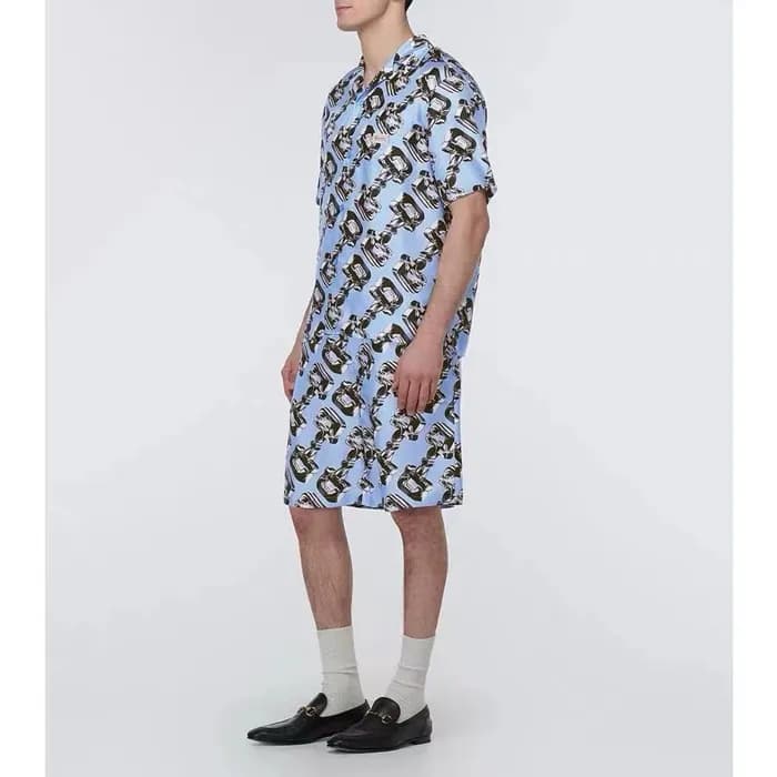 구찌 남성 블루 반팔 셔츠 - Gucci Mens Blue Shirts - guc313x - 1