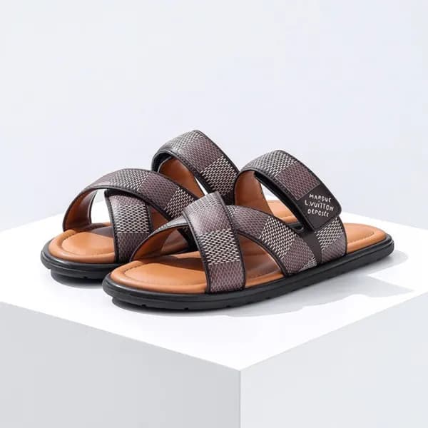 루이비통 남성 브라운 슬리퍼 - Louis vuitton Mens Brown Slipper… - 1