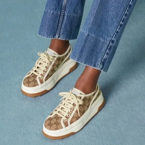 매장판 구찌 여성 베이지 스니커즈 - Gucci Womens Beige Sneakers -… - 1