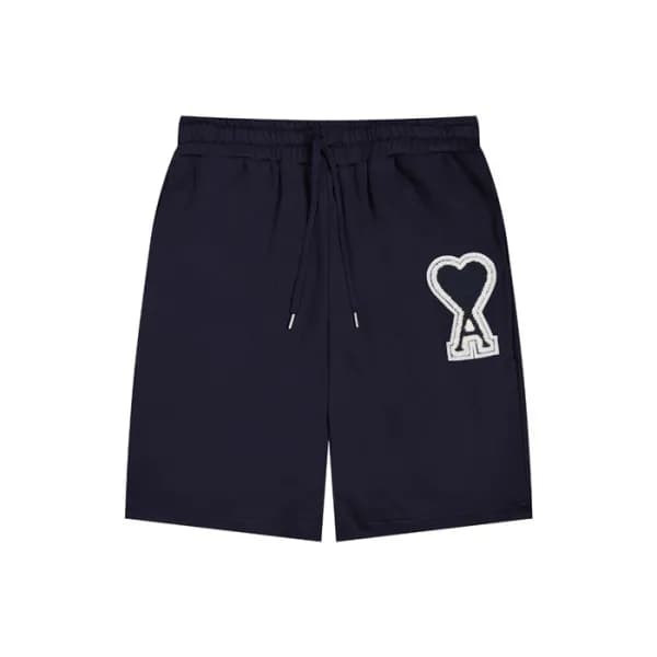 아미 남성 블랙 반바지 - Ami Mens Black Half-pants - amc696x - 1