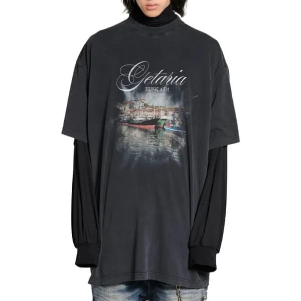 발렌시아가 남성 라운드 반팔 티셔츠 - Balenciaga Mens Round Tshirt… - 1