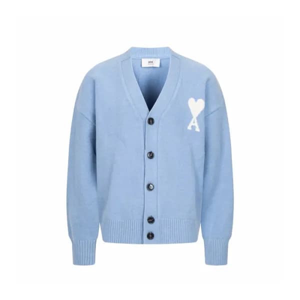아미 남/녀 브이넥 가디건 - Ami Unisex V-neck Cardigan - amc9… - 1