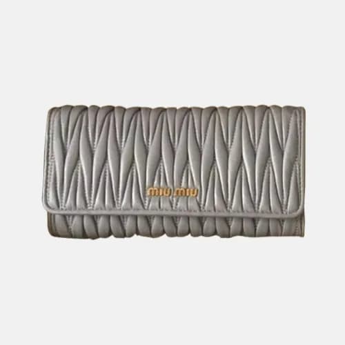 MiuMiu 2018 Ladies Matelasse Bifold Wallet 5MH019 … - 1