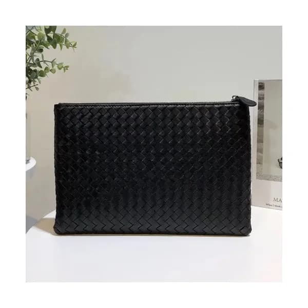 Bottega Veneta Leather Black Clutch Bag,25/30/34cm… - 1
